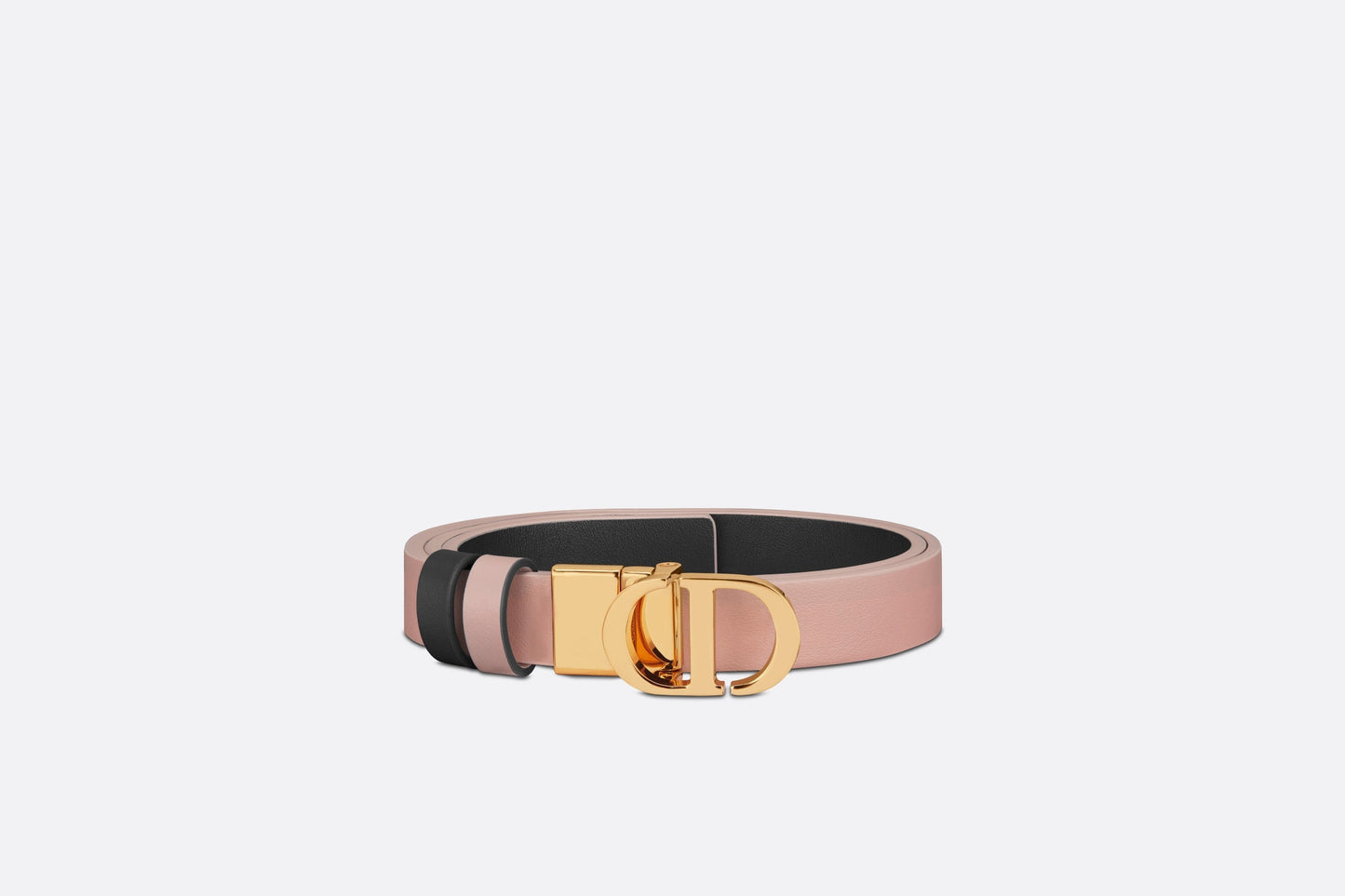 30 Montaigne Reversible Belt • Powder Pink and Black Smooth Calfskin, 20 MM
