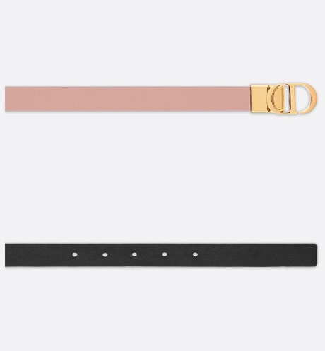 30 Montaigne Reversible Belt • Powder Pink and Black Smooth Calfskin, 20 MM