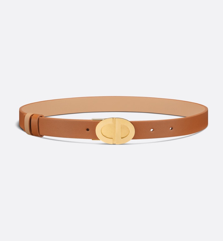 Forever Dior Reversible Belt • Golden Saddle and Biscuit Smooth Calfskin, 22 MM