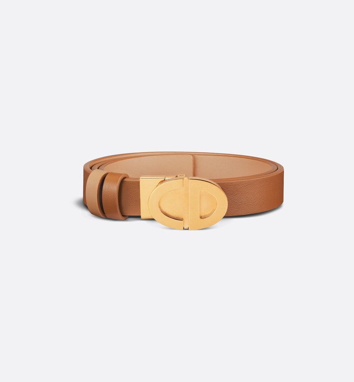 Forever Dior Reversible Belt • Golden Saddle and Biscuit Smooth Calfskin, 22 MM