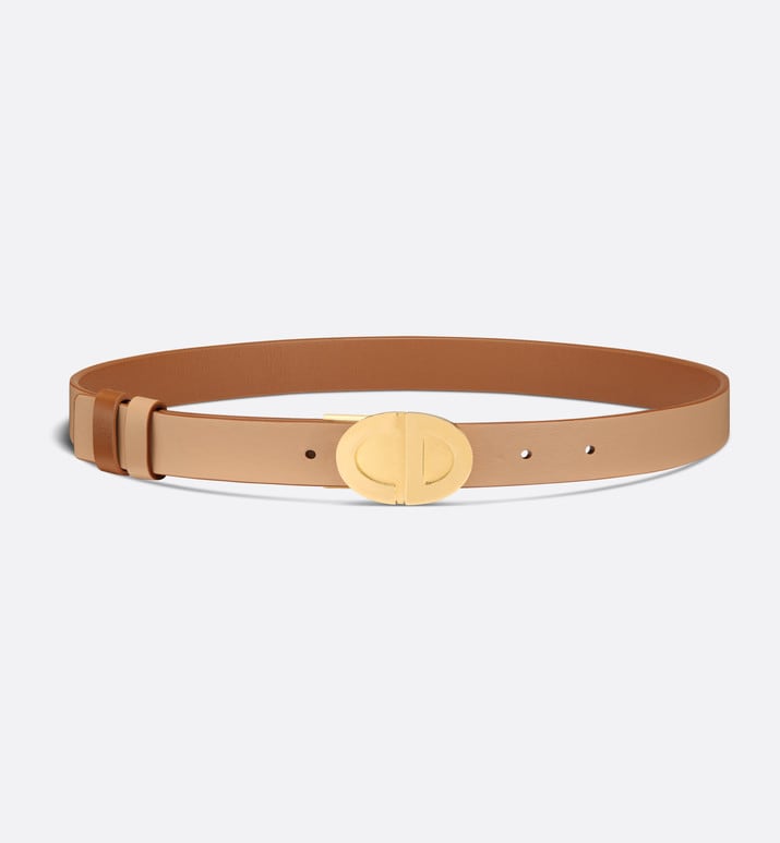 Forever Dior Reversible Belt • Golden Saddle and Biscuit Smooth Calfskin, 22 MM