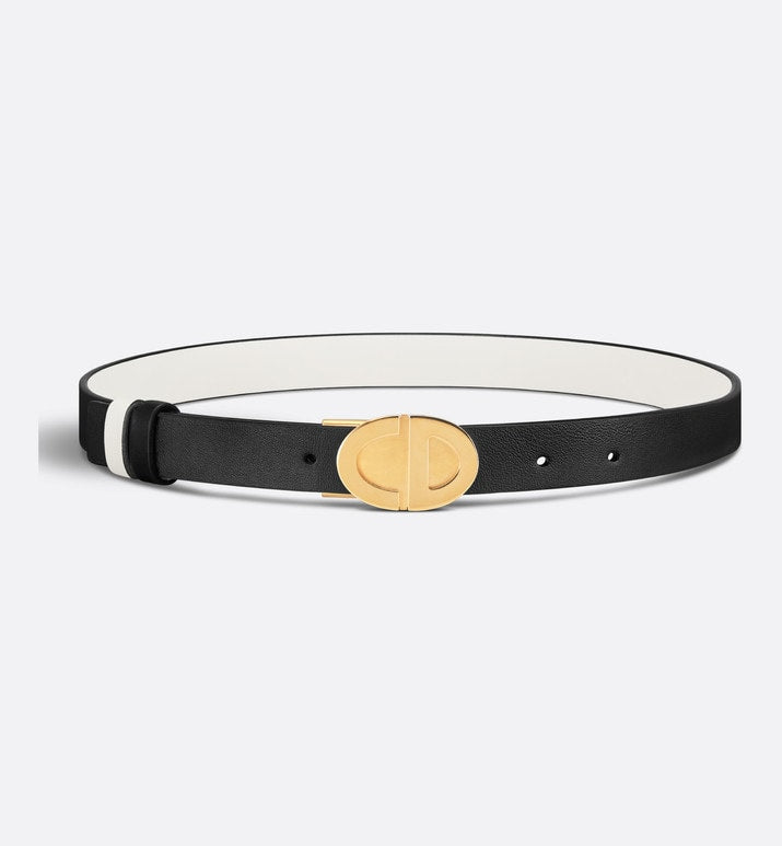 Forever Dior Reversible Belt • Black and Latte Smooth Calfskin, 22 MM