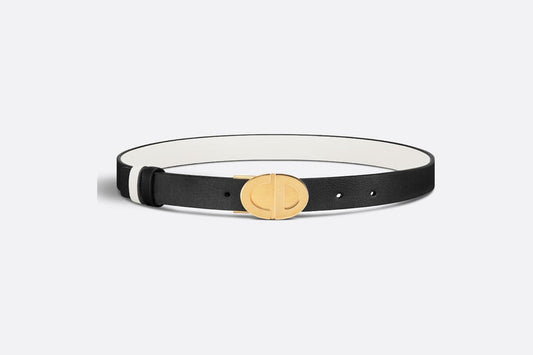 Forever Dior Reversible Belt • Black and Latte Smooth Calfskin, 22 MM