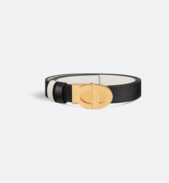 Forever Dior Reversible Belt • Black and Latte Smooth Calfskin, 22 MM