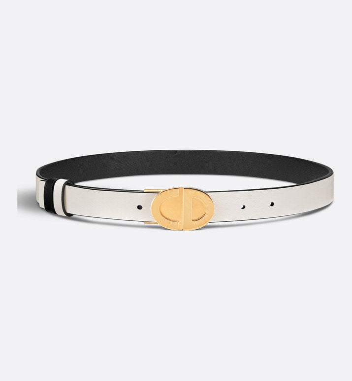 Forever Dior Reversible Belt • Black and Latte Smooth Calfskin, 22 MM