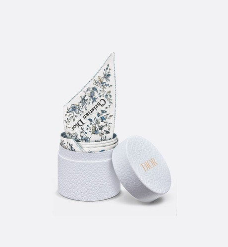 Butterfly Around the World Mitzah Scarf • White and Pastel Midnight Blue Silk Twill