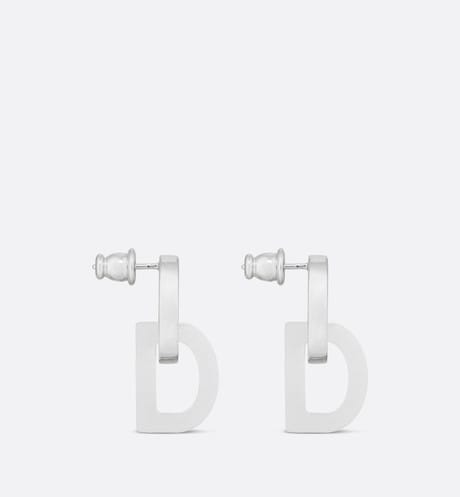 CD Lock Earrings • Silver-Finish Metal and Silver-Tone Crystals