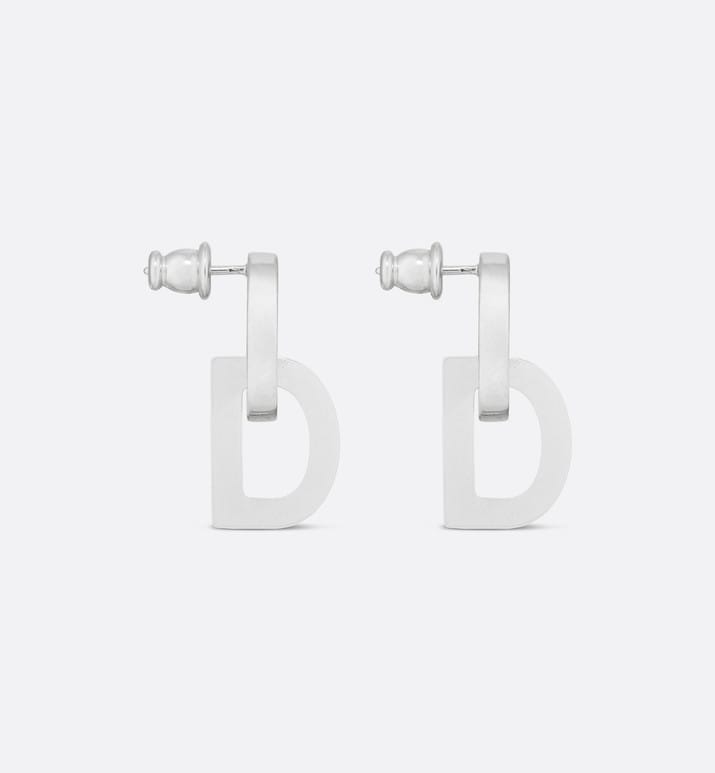 CD Lock Earrings • Silver-Finish Metal and Silver-Tone Crystals