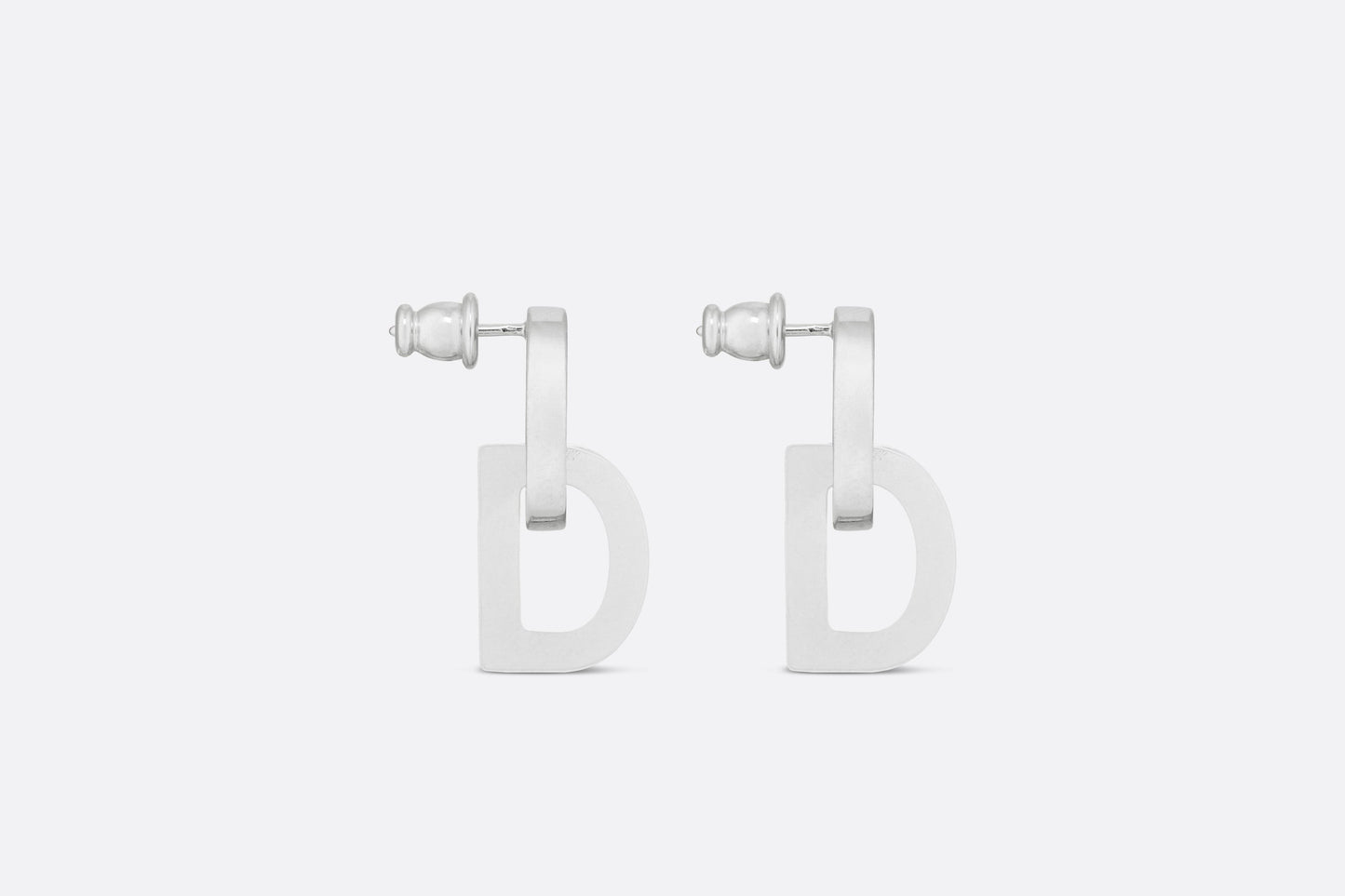CD Lock Earrings • Silver-Finish Metal and Silver-Tone Crystals