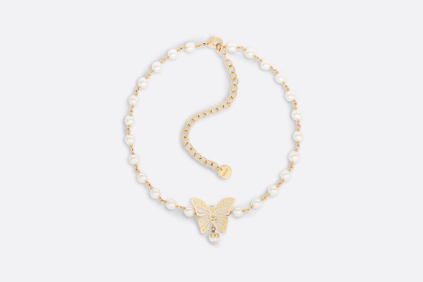 Dior Métamorphose Choker • Gold-Finish Metal and White Resin Pearls