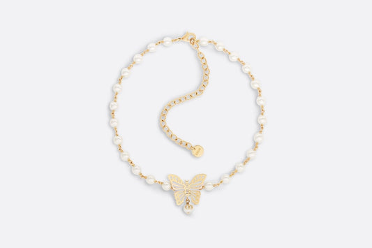 Dior Métamorphose Choker • Gold-Finish Metal and White Resin Pearls
