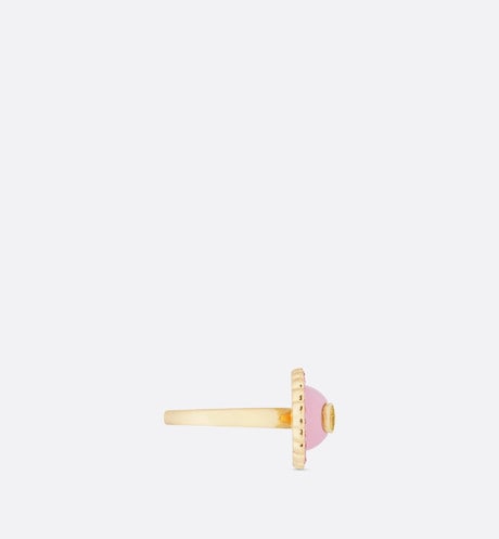 Petit CD Ring • Gold-Finish Metal, Pink Crystals and Light Pink Glass