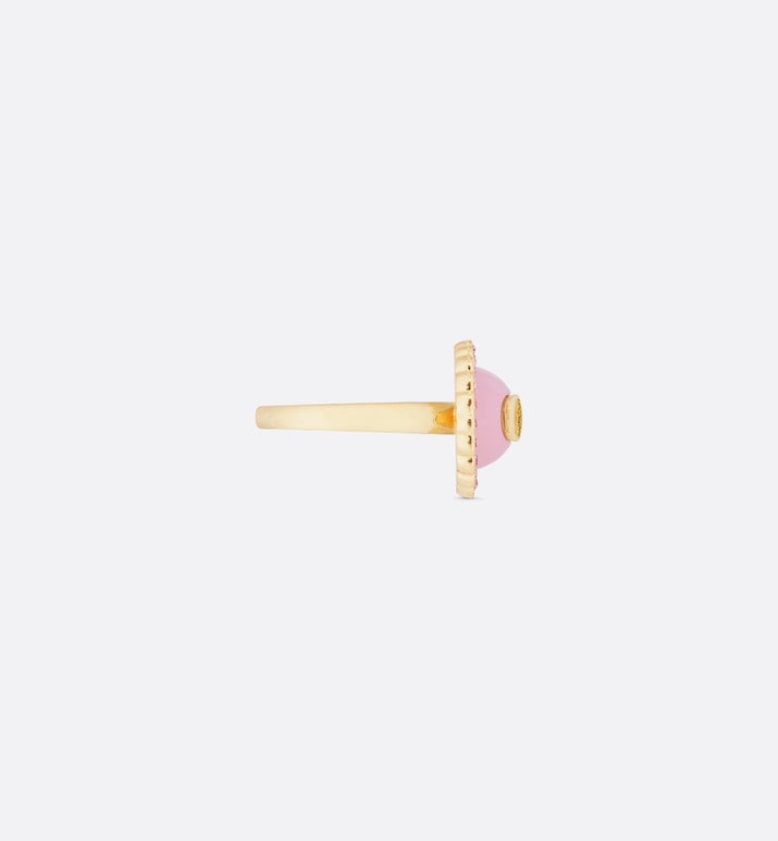 Petit CD Ring • Gold-Finish Metal, Pink Crystals and Light Pink Glass