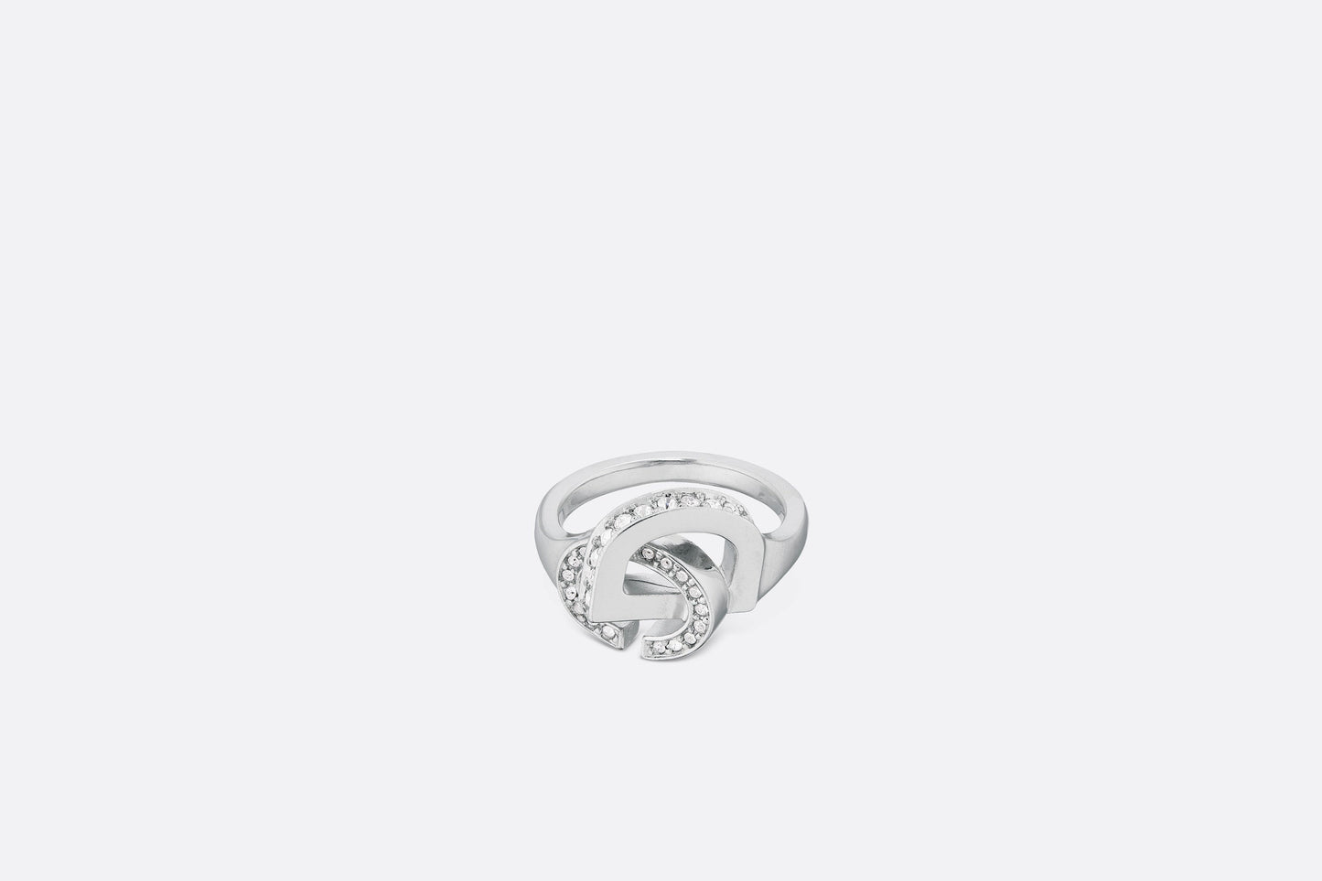 CD Lock Ring • Silver-Finish Metal and Silver-Tone Crystals