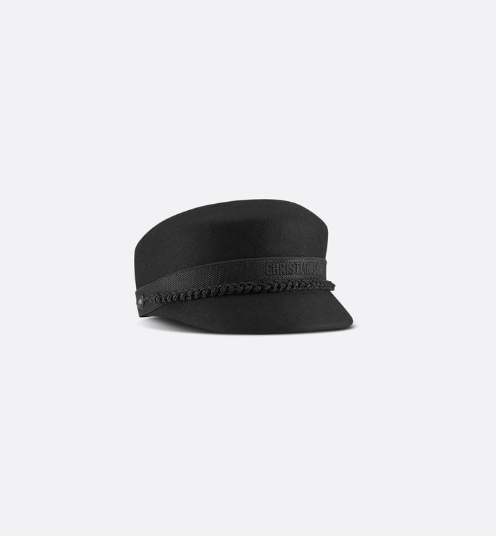 DiorTravel Cap • Black Wool Felt