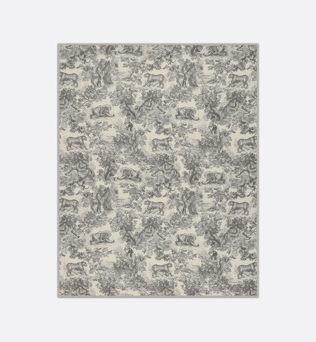 Toile de Jouy Sauvage Stole • Ivory and Gray Cashmere