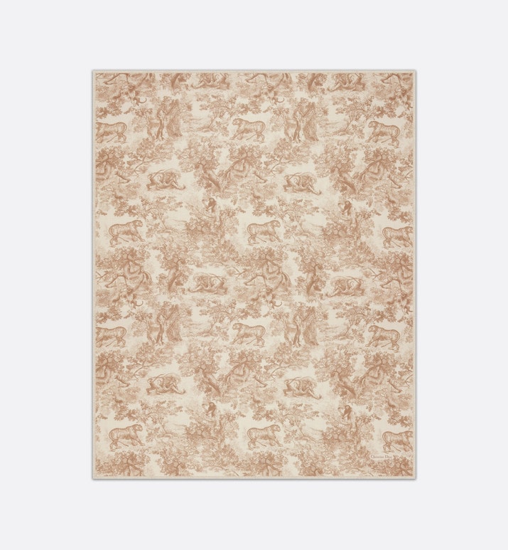 Toile de Jouy Sauvage Stole • Ivory and Beige Cashmere