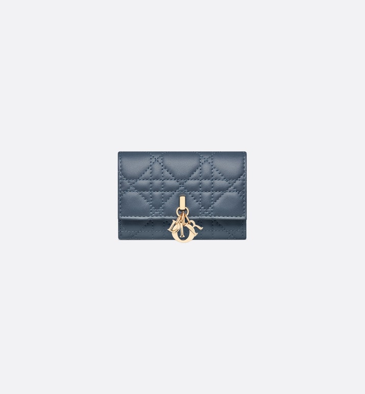 XS Miss Dior Wallet • Pastel Midnight Blue Cannage Lambskin