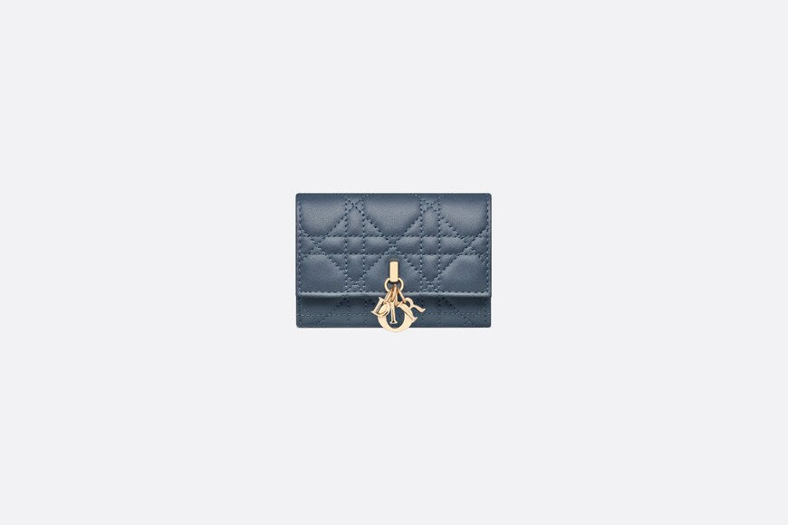 XS Miss Dior Wallet • Pastel Midnight Blue Cannage Lambskin