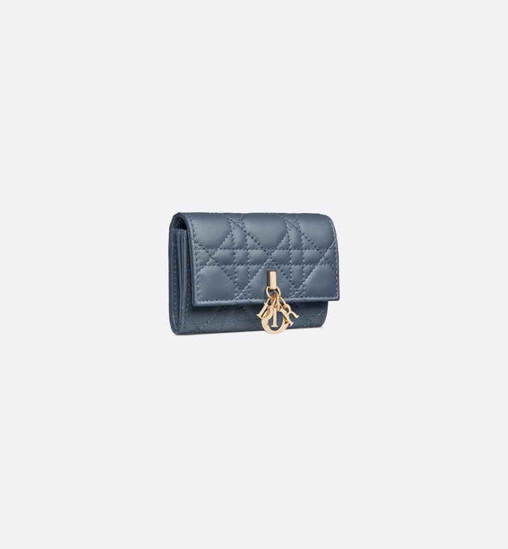 XS Miss Dior Wallet • Pastel Midnight Blue Cannage Lambskin
