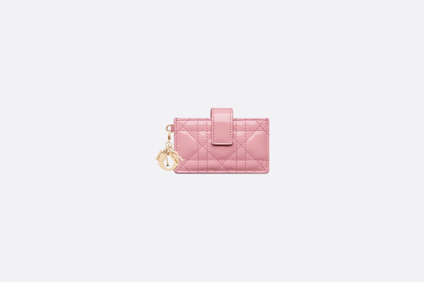 Lady Dior 5-Gusset Card Holder • Melocoton Pink Patent Cannage Calfskin