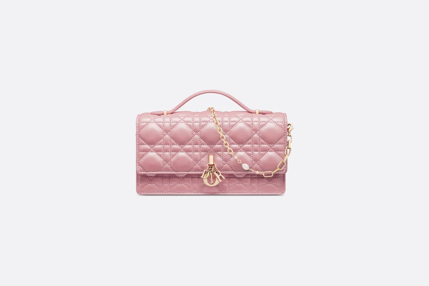 Miss Dior Mini Bag • Melocoton Pink Pearlescent Cannage Lambskin