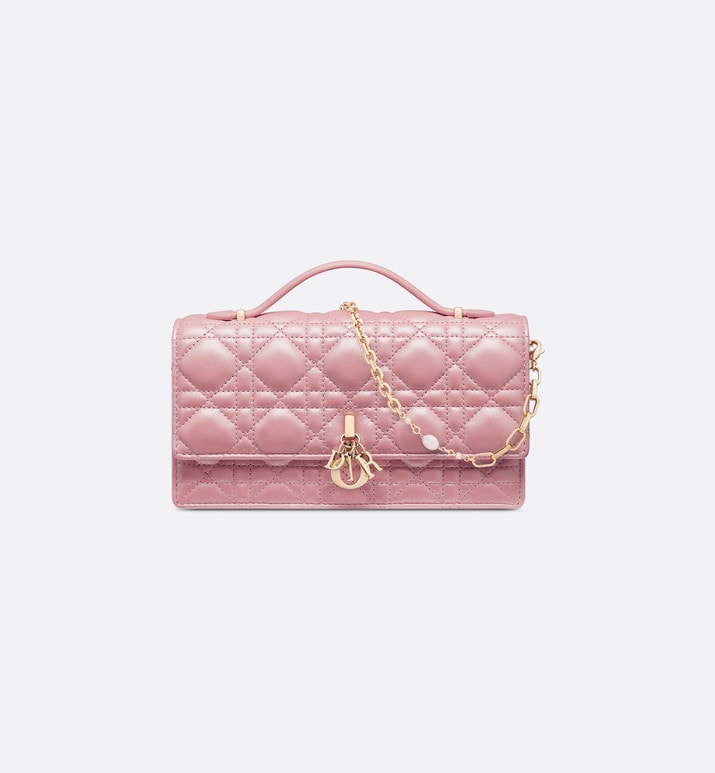 Miss Dior Mini Bag • Melocoton Pink Pearlescent Cannage Lambskin