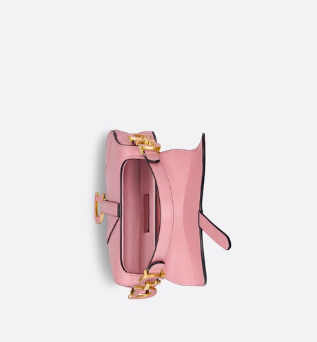 Mini Saddle Bag with Strap • Melocoton Pink Pearlescent Deerskin