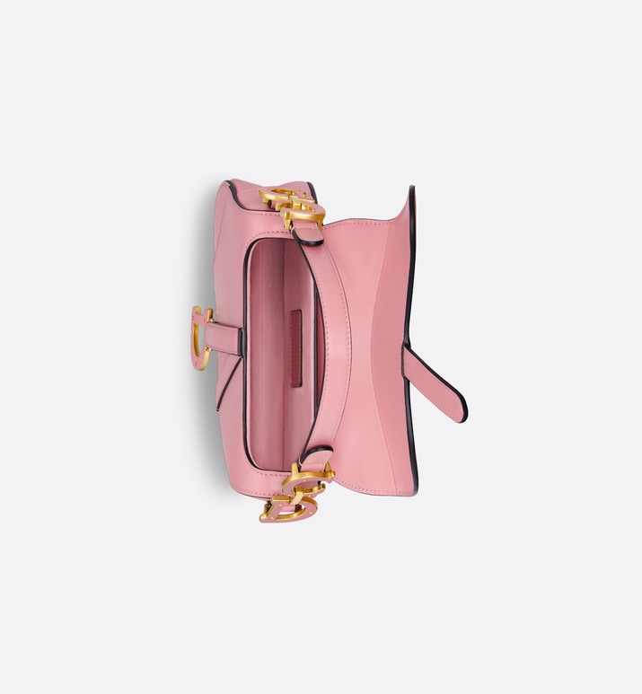 Mini Saddle Bag with Strap • Melocoton Pink Pearlescent Deerskin