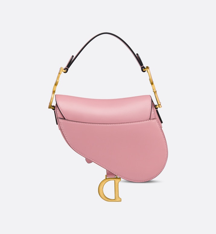 Mini Saddle Bag with Strap • Melocoton Pink Pearlescent Deerskin