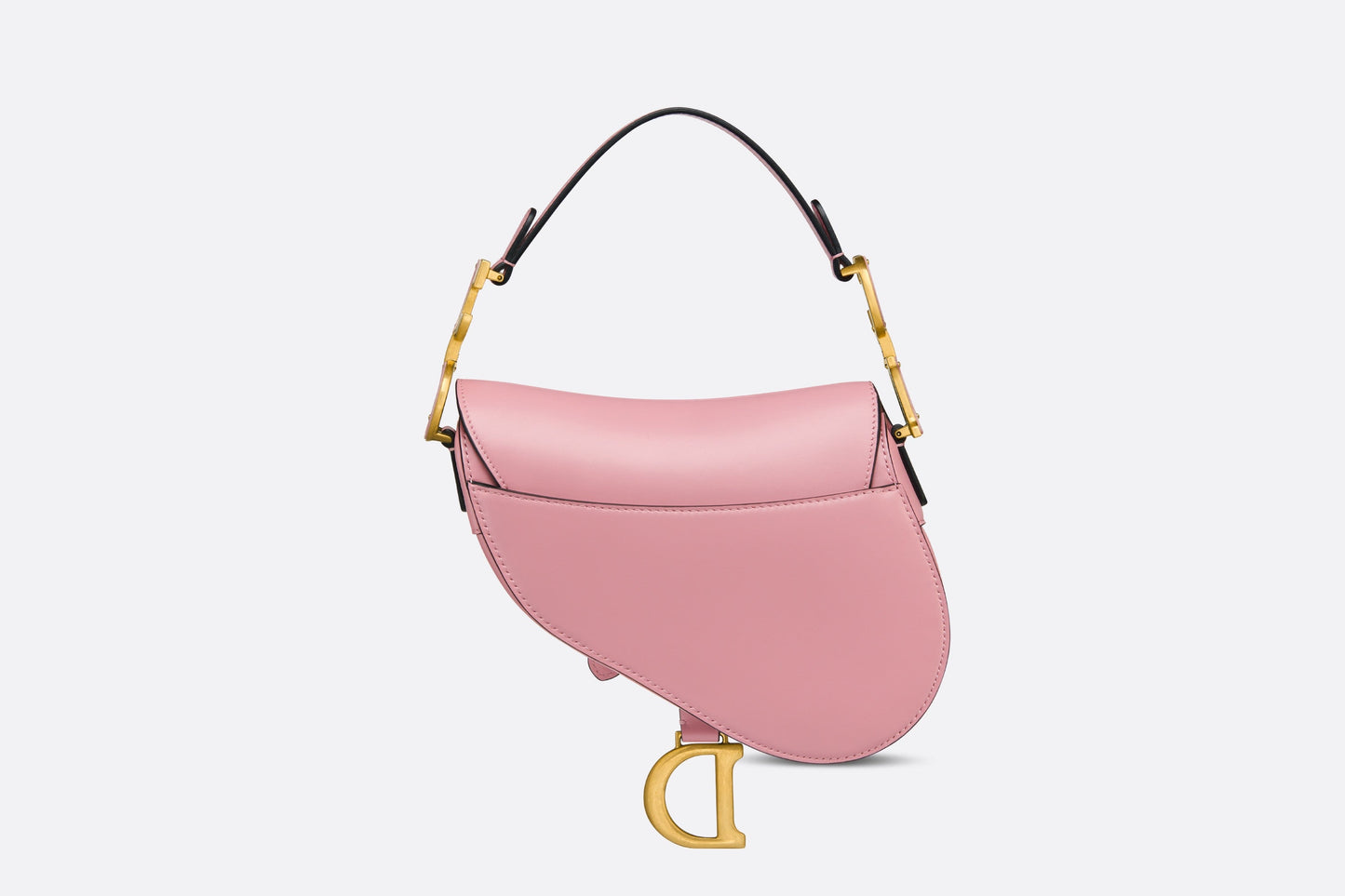 Mini Saddle Bag with Strap • Melocoton Pink Pearlescent Deerskin