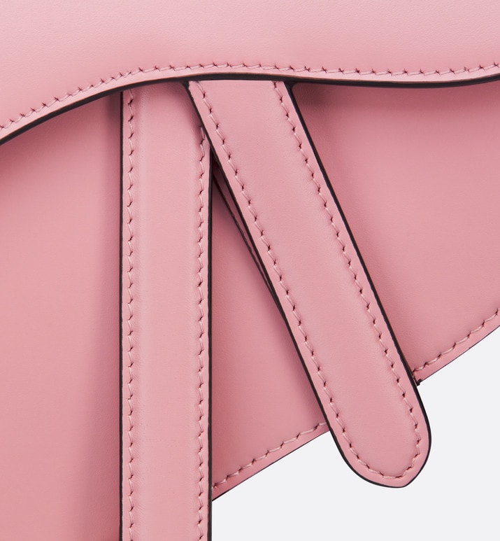 Mini Saddle Bag with Strap • Melocoton Pink Pearlescent Deerskin