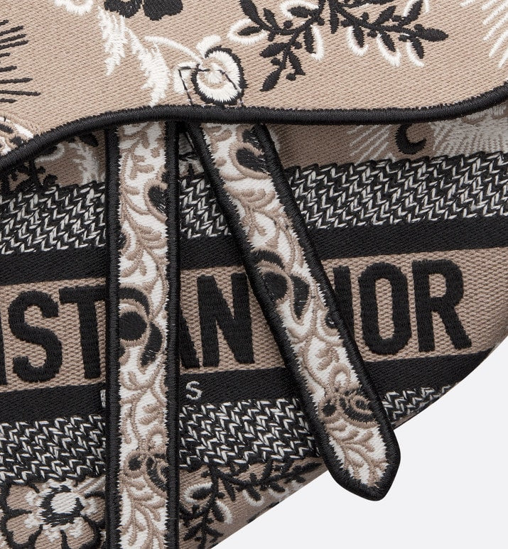 Saddle Bag • Beige Multicolor Butterfly Bandana Embroidery