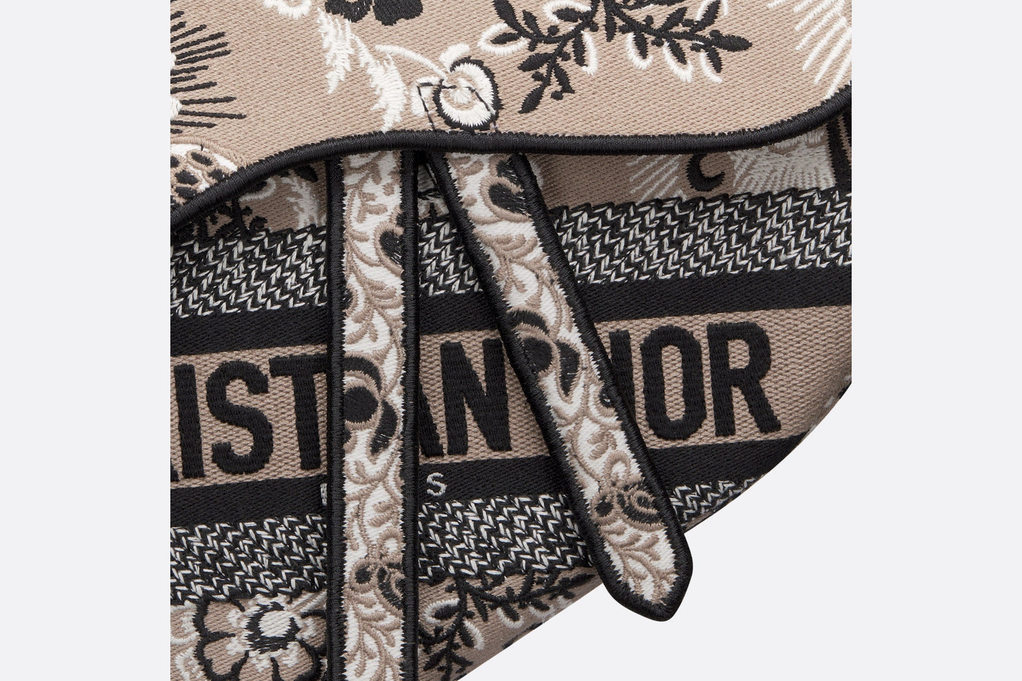 Saddle Bag • Beige Multicolor Butterfly Bandana Embroidery