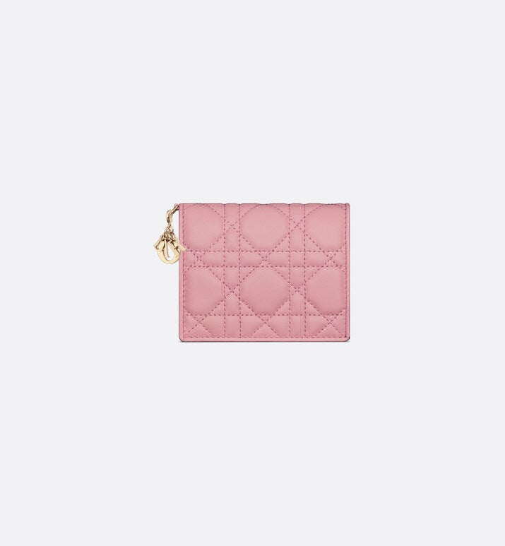 Lady Dior Mini Wallet • Melocoton Pink Cannage Lambskin