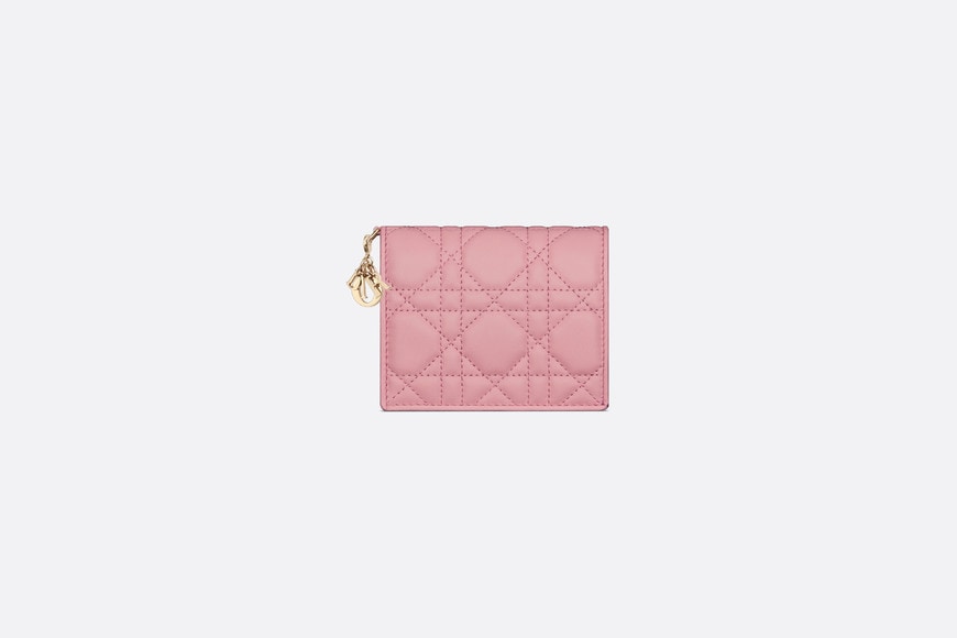 Lady Dior Mini Wallet • Melocoton Pink Cannage Lambskin