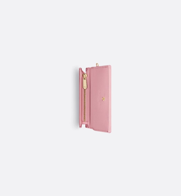 Lady Dior Mini Wallet • Melocoton Pink Cannage Lambskin