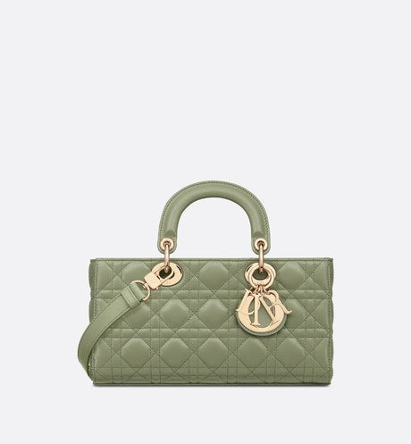 Medium Lady D-Joy Bag • Pastel Peyote Green Cannage Lambskin