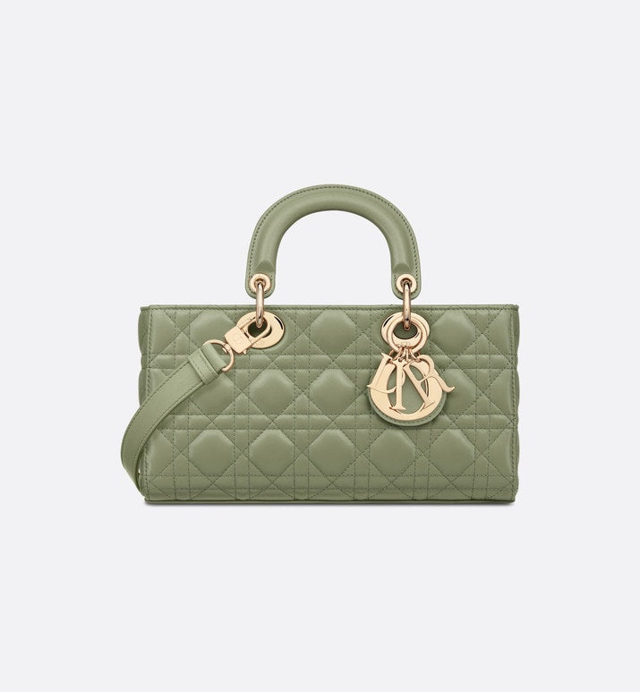Medium Lady D-Joy Bag • Pastel Peyote Green Cannage Lambskin