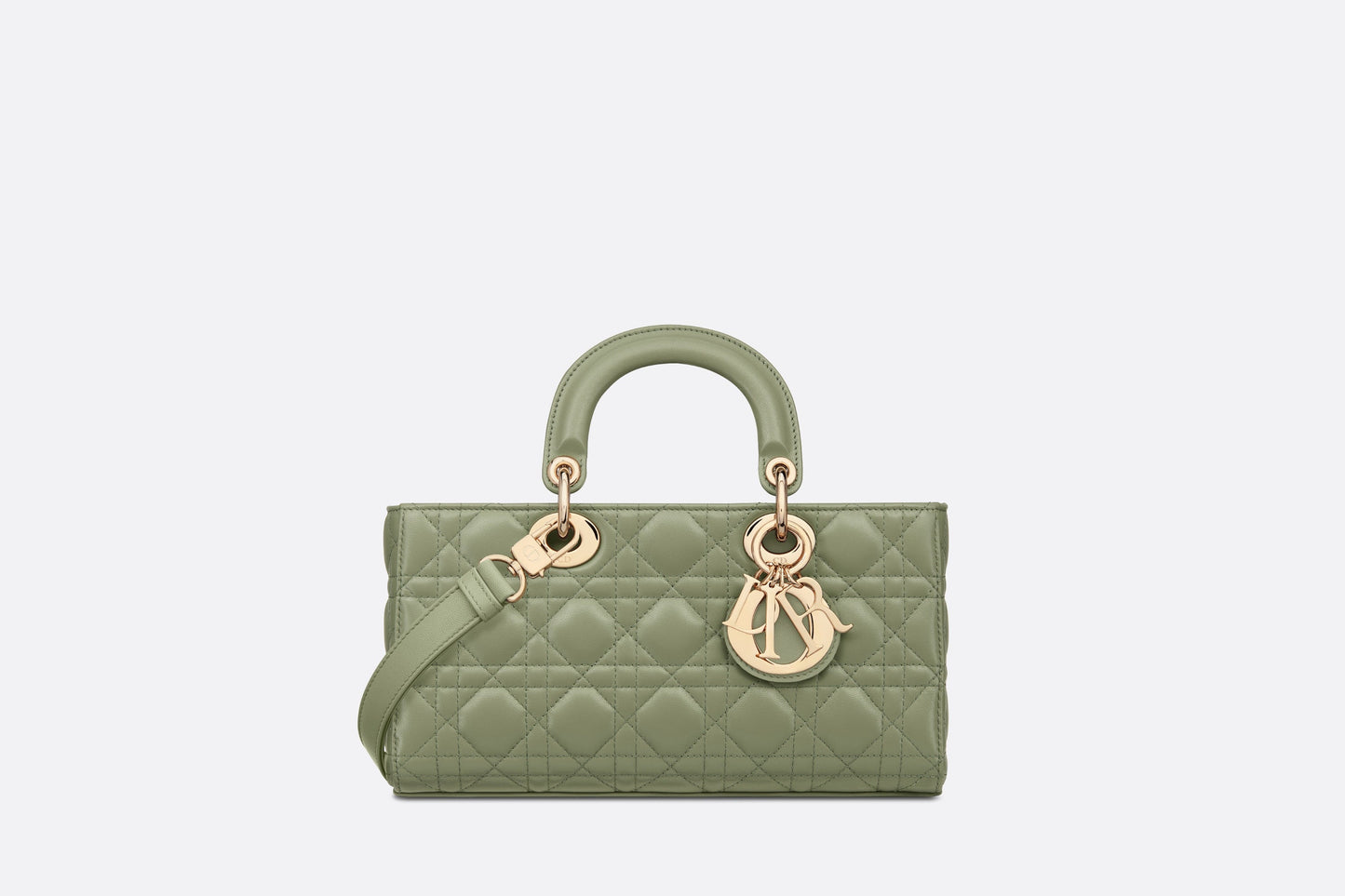Medium Lady D-Joy Bag • Pastel Peyote Green Cannage Lambskin