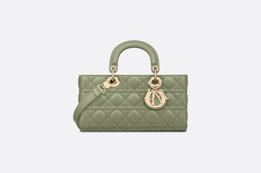 Medium Lady D-Joy Bag • Pastel Peyote Green Cannage Lambskin