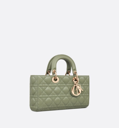 Medium Lady D-Joy Bag • Pastel Peyote Green Cannage Lambskin