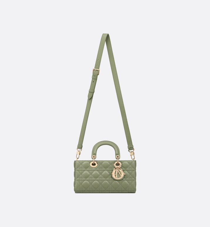 Medium Lady D-Joy Bag • Pastel Peyote Green Cannage Lambskin