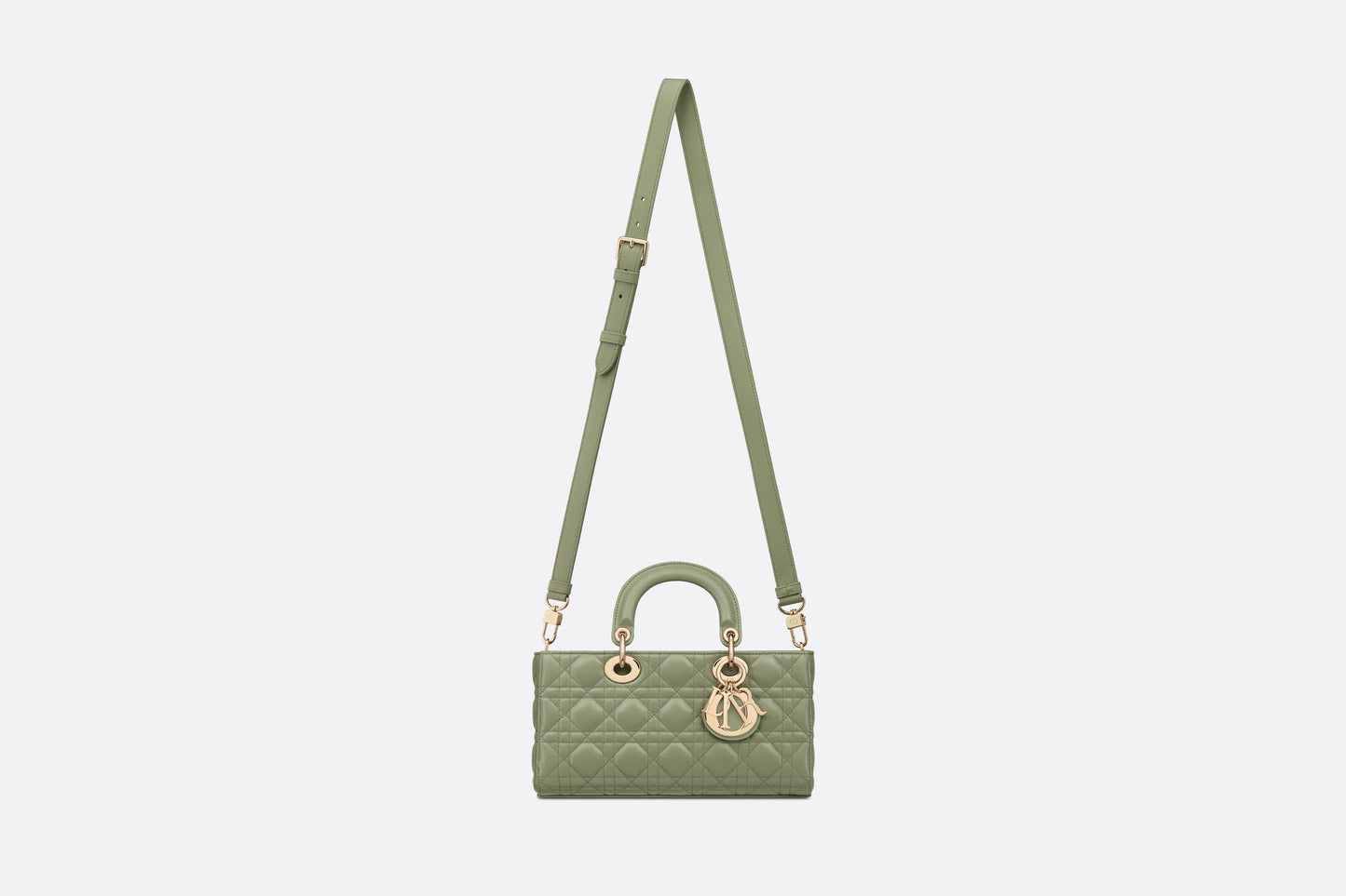 Medium Lady D-Joy Bag • Pastel Peyote Green Cannage Lambskin