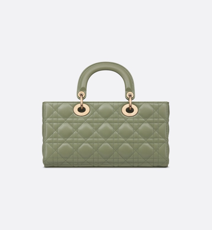 Medium Lady D-Joy Bag • Pastel Peyote Green Cannage Lambskin