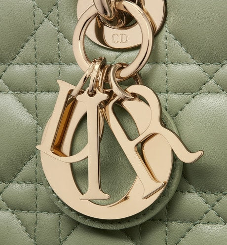 Medium Lady D-Joy Bag • Pastel Peyote Green Cannage Lambskin