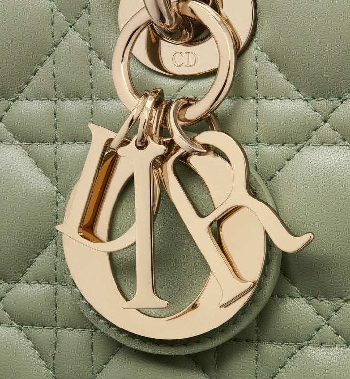 Medium Lady D-Joy Bag • Pastel Peyote Green Cannage Lambskin