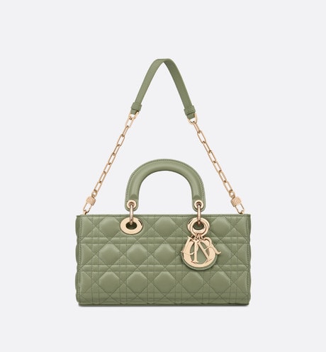 Medium Lady D-Joy Bag • Pastel Peyote Green Cannage Lambskin