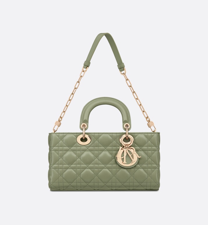 Medium Lady D-Joy Bag • Pastel Peyote Green Cannage Lambskin