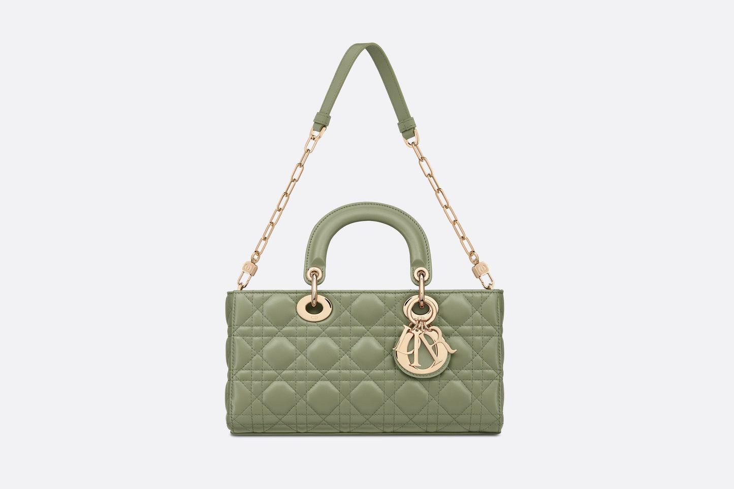 Medium Lady D-Joy Bag • Pastel Peyote Green Cannage Lambskin